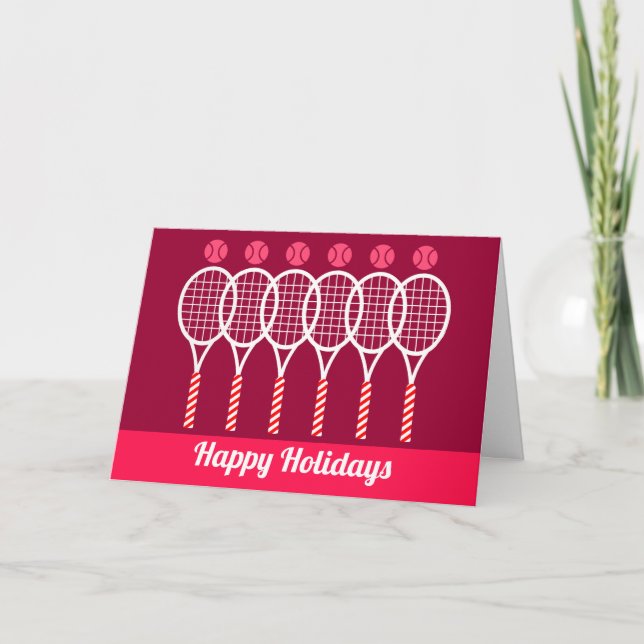 Tennis Christmas Holiday Card (Front)