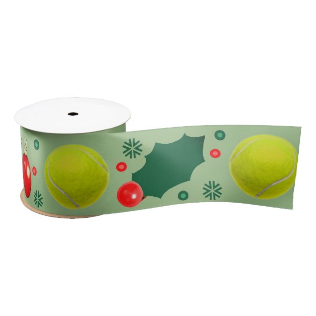 Tennis Christmas Holiday Gift Satin Ribbon (Spool)