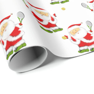 Tennis Christmas Holiday Gift Wrapping Paper