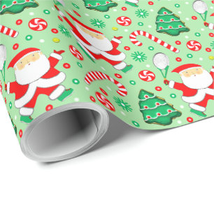 Tennis Christmas Holiday Gift Wrapping Paper