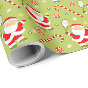 Tennis Christmas Holiday Gift Wrapping Paper