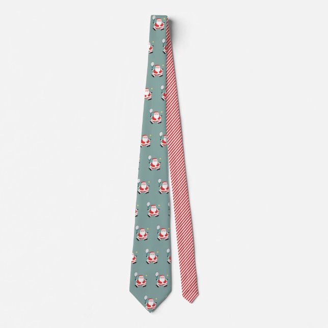 Tennis Christmas Holiday Novelty Tie (Front)
