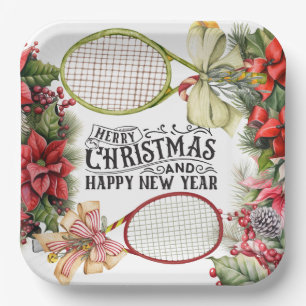 Tennis Christmas Holiday   Paper Plate