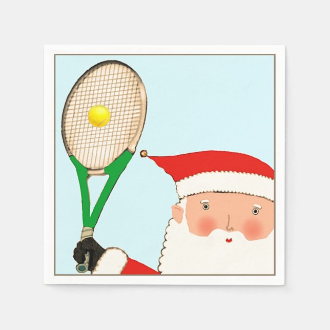 Tennis Christmas Holiday Party Napkins (Front)