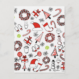 Tennis Christmas Holiday Postcard