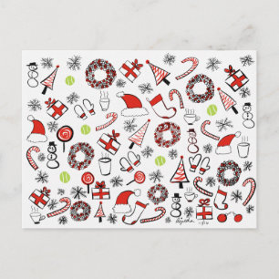 Tennis Christmas Holiday Postcard