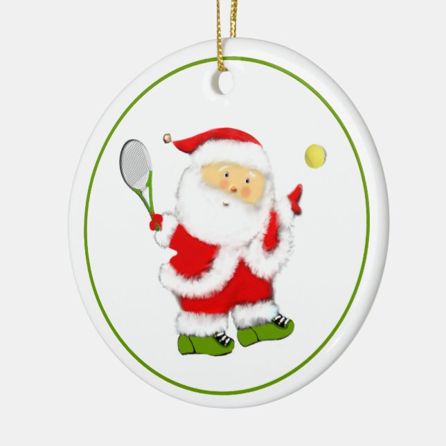 Tennis Christmas Keepsake Gift Ceramic Tree Decoration (Left)