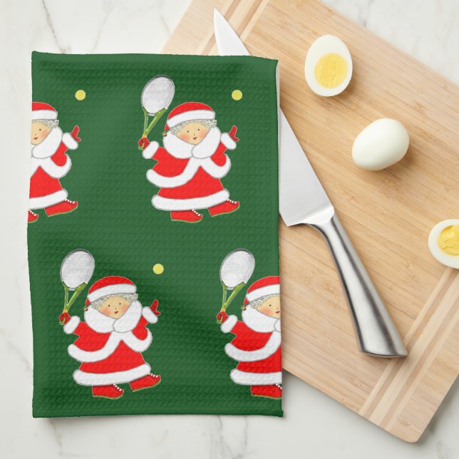 Tennis Christmas Kitchen Towel (Quarter Fold)