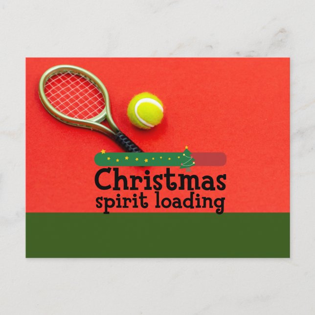 Tennis  Christmas Loading with ball and racket  Postcard (Front)