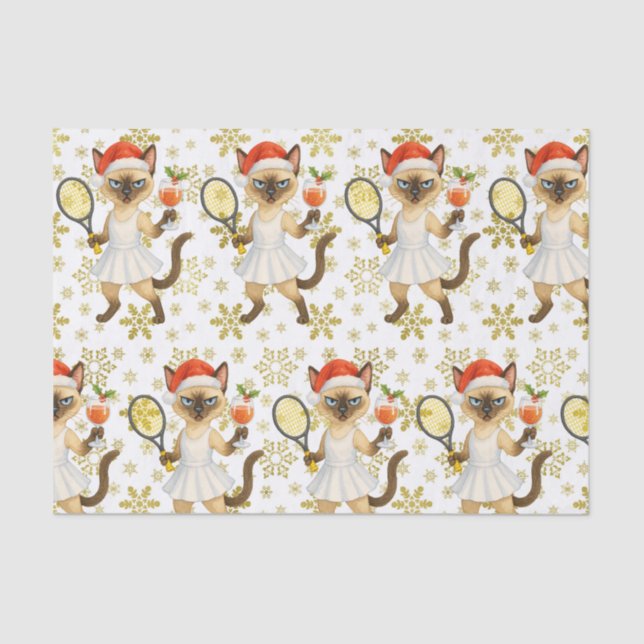 Tennis Christmas Mug Cat Lovers  Tissue Paper (Front)