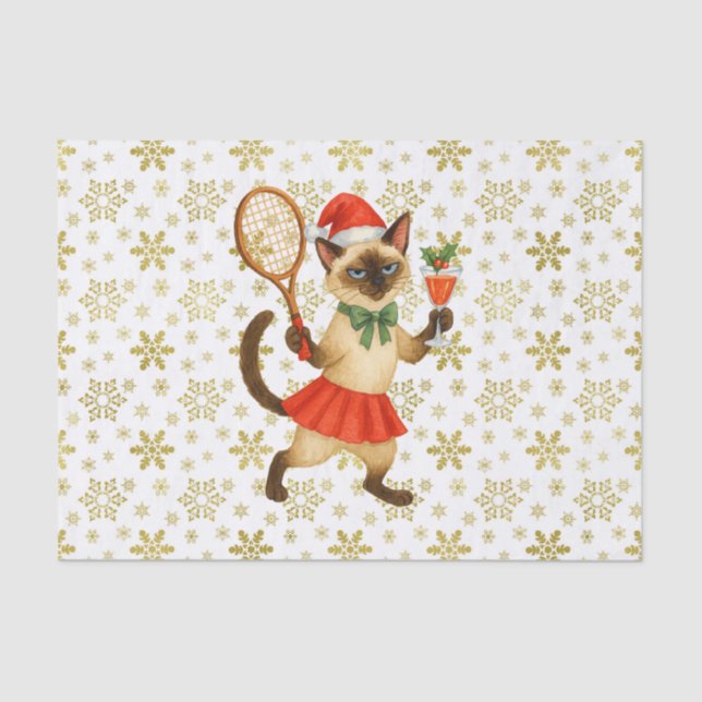 Tennis Christmas Mug Cat Lovers  Tissue Paper (Front)