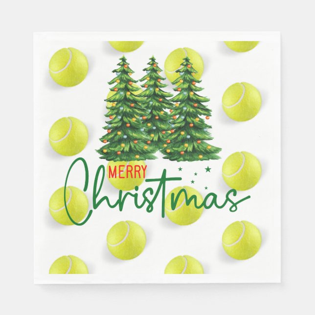 Tennis Christmas Napkin (Front)