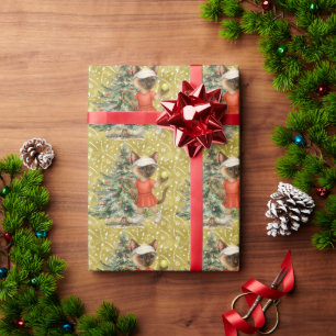 Tennis Christmas party themed for cat lovers Wrapping Paper