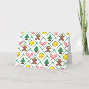 Tennis Christmas pattern Holiday Card