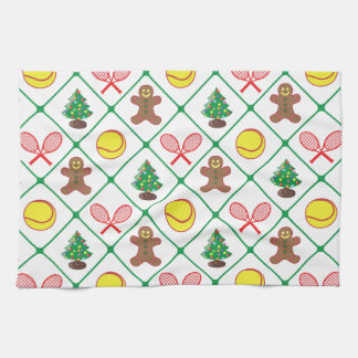Tennis Christmas pattern Tea Towel