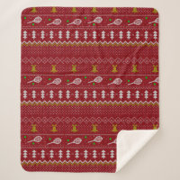 Tennis Christmas Sweater Knitted Pattern Red Xmas