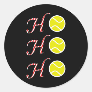 Tennis Christmas T Shirt -sports Ho Ho Ho Holiday Classic Round Sticker