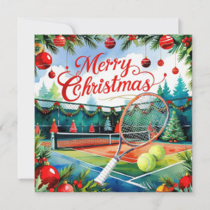 Tennis Christmas themed at Court Holiday Card