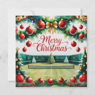 Tennis Christmas themed at Court Holiday Card