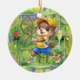 Tennis Christmas themed Ceramic Tree Decoration