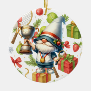 Tennis Christmas themed  Ceramic Tree Decoration