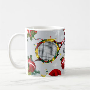 Tennis christmas themed coffee mug