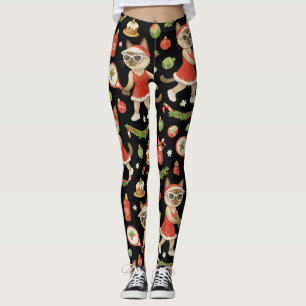 Tennis Christmas themed for Cat lovers  Leggings