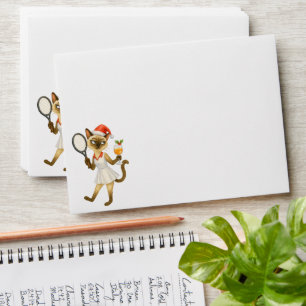Tennis Christmas themed for Player cat lovers Envelope