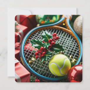 Tennis Christmas Themed for Player  Holiday Card