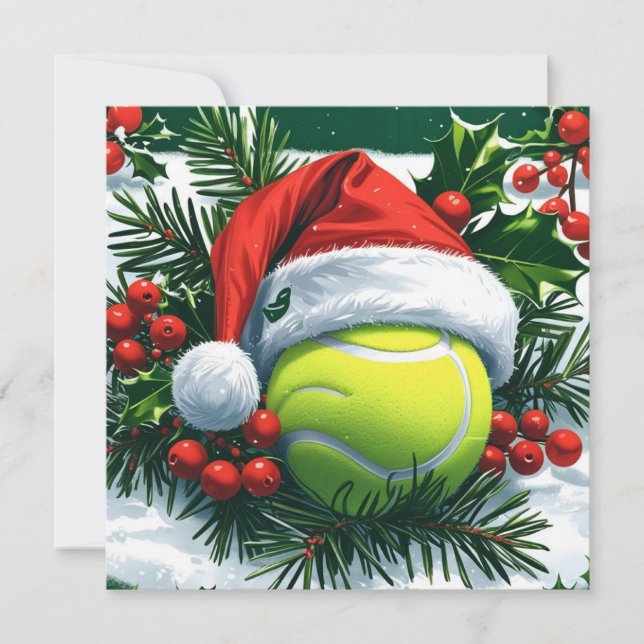 Tennis Christmas Themed for Player  Holiday Card (Front)
