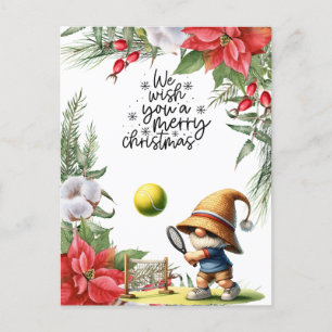 Tennis Christmas  themed for Player  Holiday Postcard