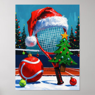 Tennis Christmas Themed for Player  Poster