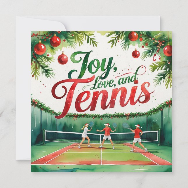 Tennis Christmas themed Holiday Card (Front)