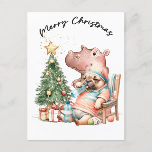 Tennis Christmas themed Holiday Postcard