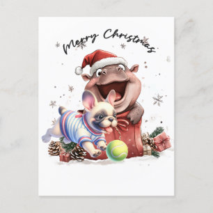 Tennis Christmas themed Holiday Postcard
