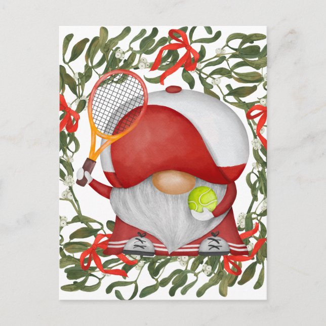 Tennis  Christmas themed  Holiday Postcard (Front)