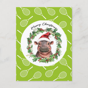 Tennis  Christmas themed  Holiday Postcard
