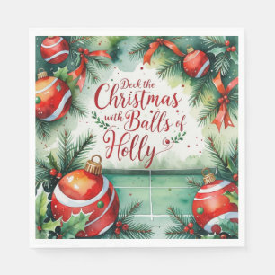 Tennis Christmas themed Merry Tennis Mas Napkin