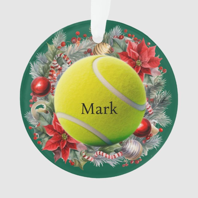 Tennis Christmas themed  Ornament (Front)