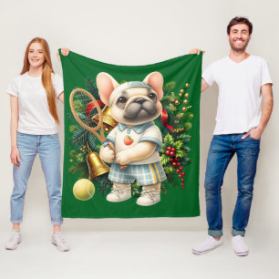 Tennis Christmas themed with Player Fleece Blanket