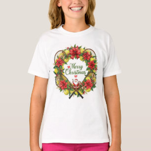 Tennis Christmas themed with Santa T-Shirt