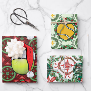 Tennis  Christmas themed  Wrapping Paper Sheet
