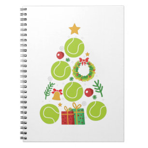 Tennis Christmas Tree Christmas Sports Gift Notebook