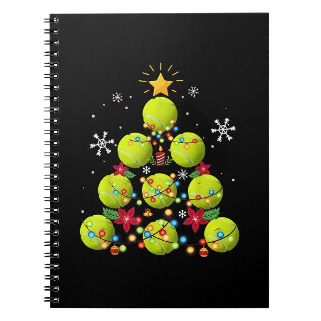 tennis christmas tree gifts notebook (Front)