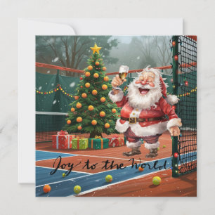 Tennis Christmas tree on the court Holiday Card