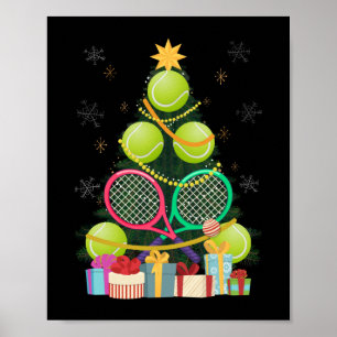 Tennis Christmas Tree Tennis Player Tennis Coach Poster