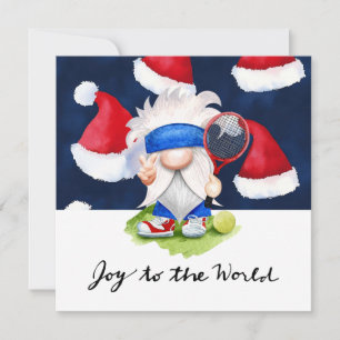 Tennis Christmas with Racket and Christmas themed Holiday Card