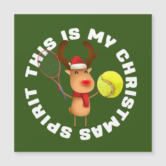 Tennis Christmas with reindeer Christmas Spirit (Front)