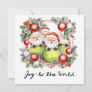 Tennis Christmas with Sabta and tennis ball Holiday Card