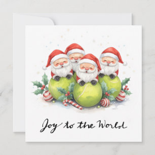Tennis Christmas with Sabta and tennis ball Holiday Card
